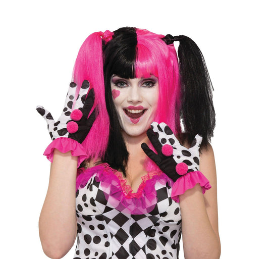 NEW Halloween Circus Harlequin Clown Ruffle Gloves - Labreeze