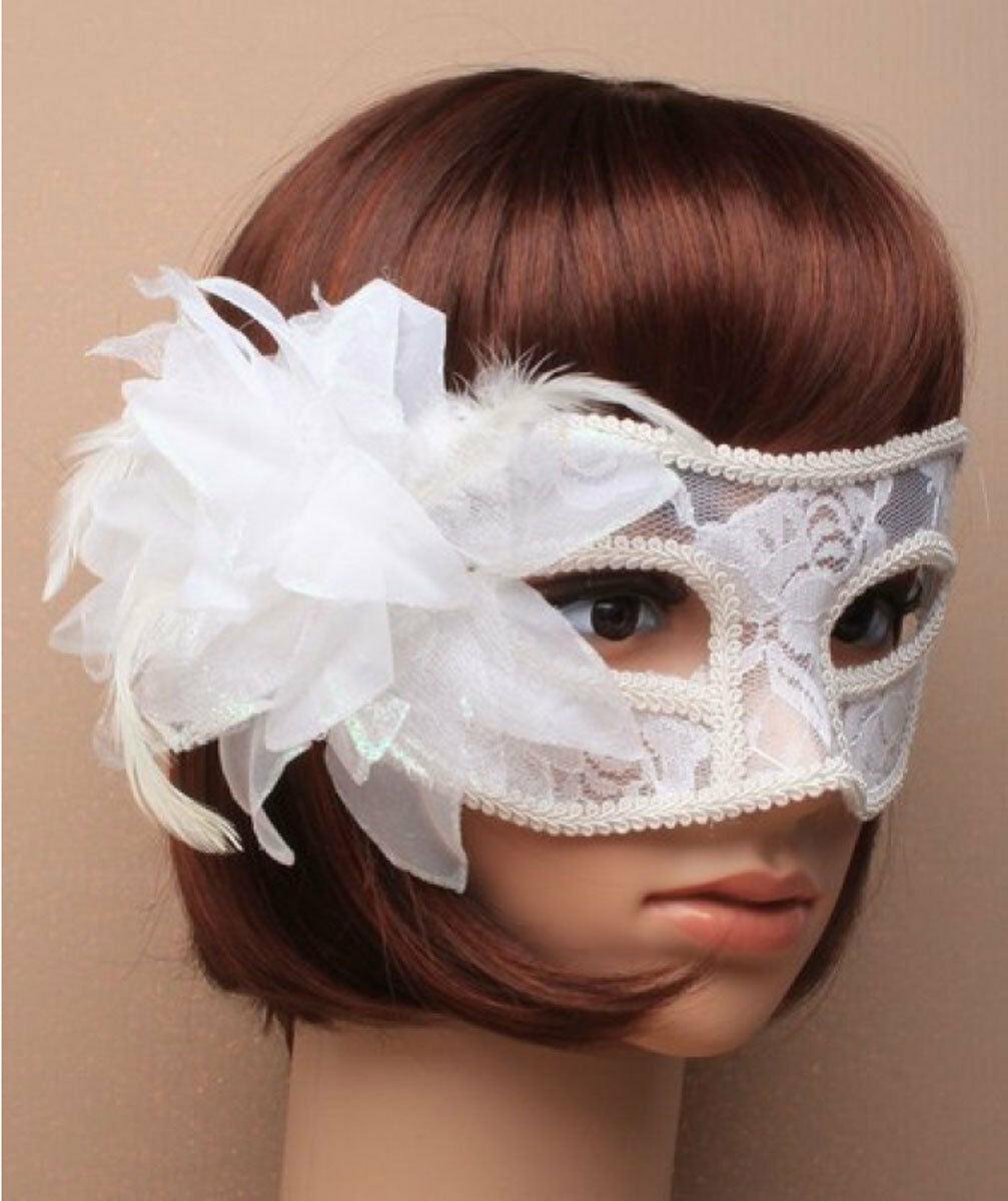 New Ladies Girls Lace Flower Masquerade Mask Carnival Fancy Dress Masks - Labreeze