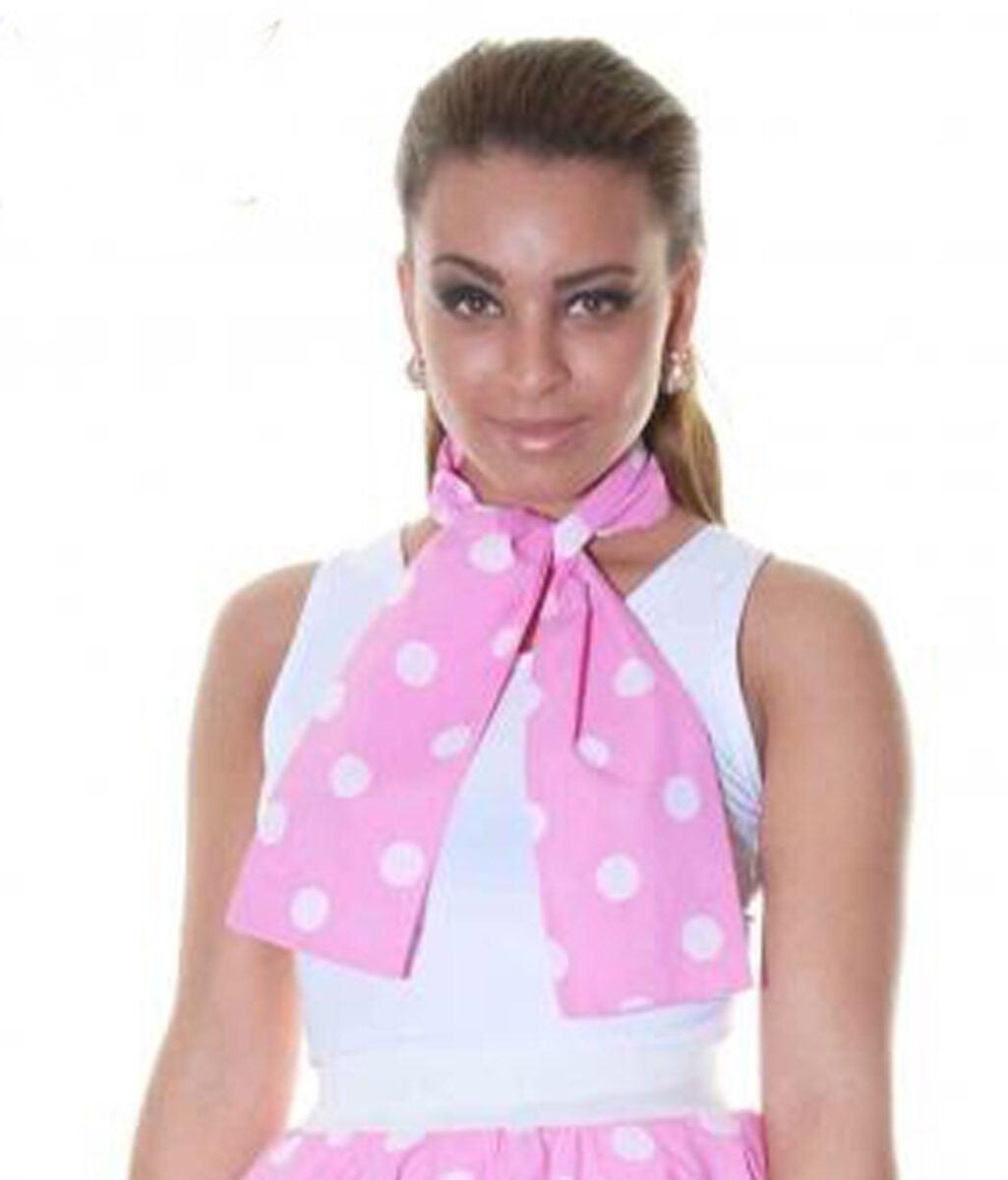 New Ladies Girls Polka Dot Scarf Printed Scarf Fancy Dress Accessory - Labreeze