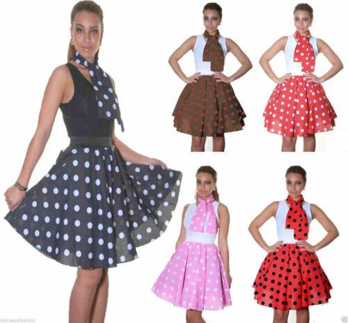 New Ladies Womens 22 inch Crazy Chick Polka Dot Skirts fancy dress - Labreeze