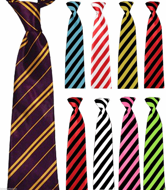 New Men’s Solid Color stripped & Stripe Satin Slim Skinny Tie Necktie - Labreeze