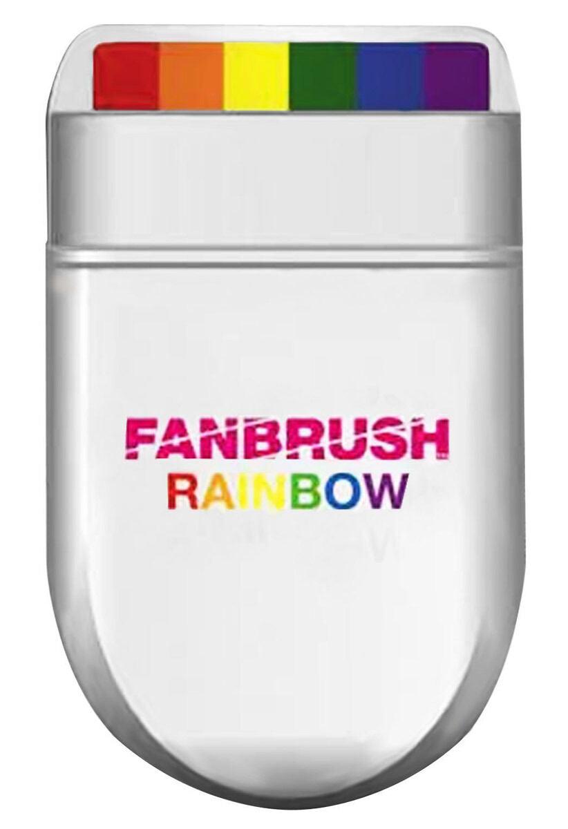 New Rainbow Fan Brush Face & Body Paint Fancy Dress Party Make-up Accessory - Labreeze