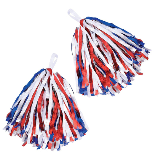 NEW Sports Sports Cheerleader Pom Poms. Red/White/Blue - Labreeze