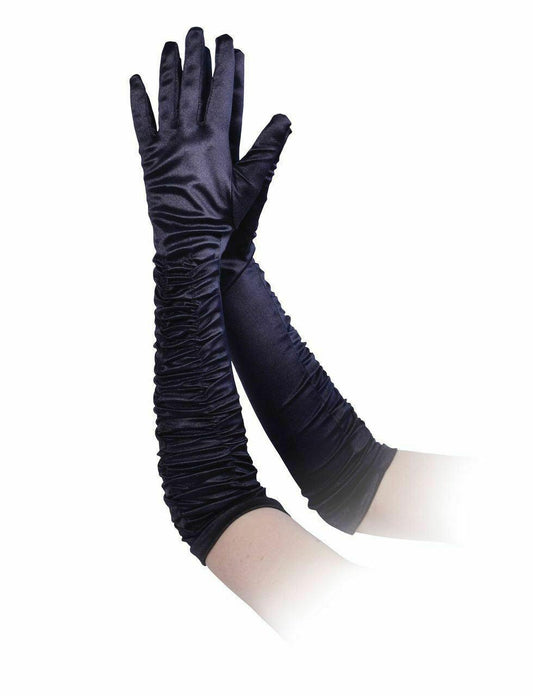 New Themed 20's Black and red satin ladies gloves - Labreeze
