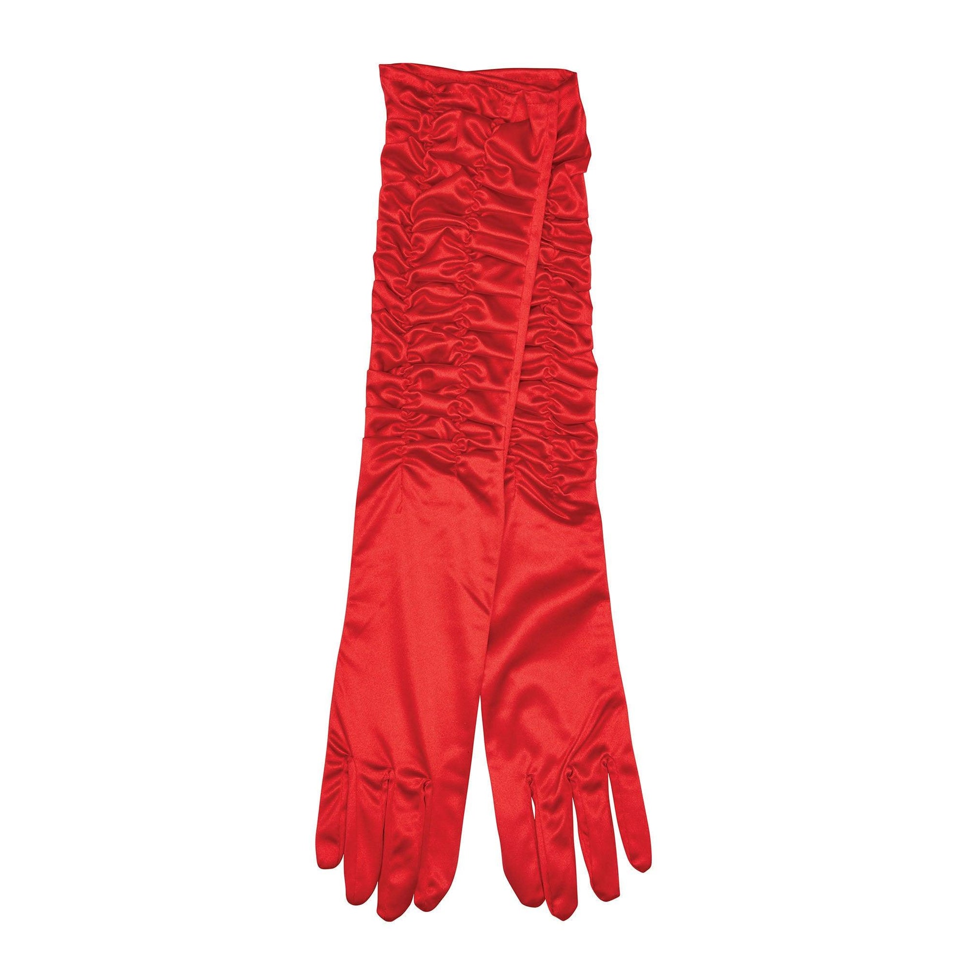 New Themed 20's Black and red satin ladies gloves - Labreeze