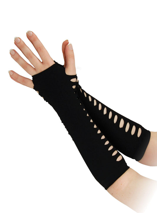 NEW Themed 90s Black Ladder Style Gloves for events and parties - Labreeze