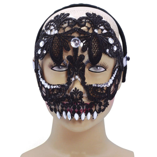 NEW Themed Halloween Sugar Skull mask Black fancy themed mask - Labreeze