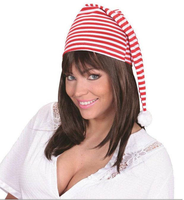 Novelty Striped Night Cap Bed Head Old Father Adults Unisex Long Elf Hat - Labreeze