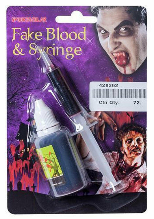 Nurse Doctor Monster Syringe with Fake Blood Halloween Unisex Zombie Party Set - Labreeze