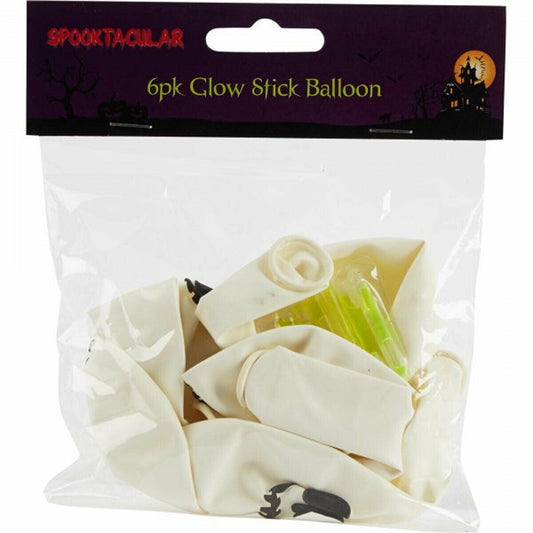 Pack of 6 Glow Stick Balloon Scary Printed Halloween Horror Party Decoration - Labreeze