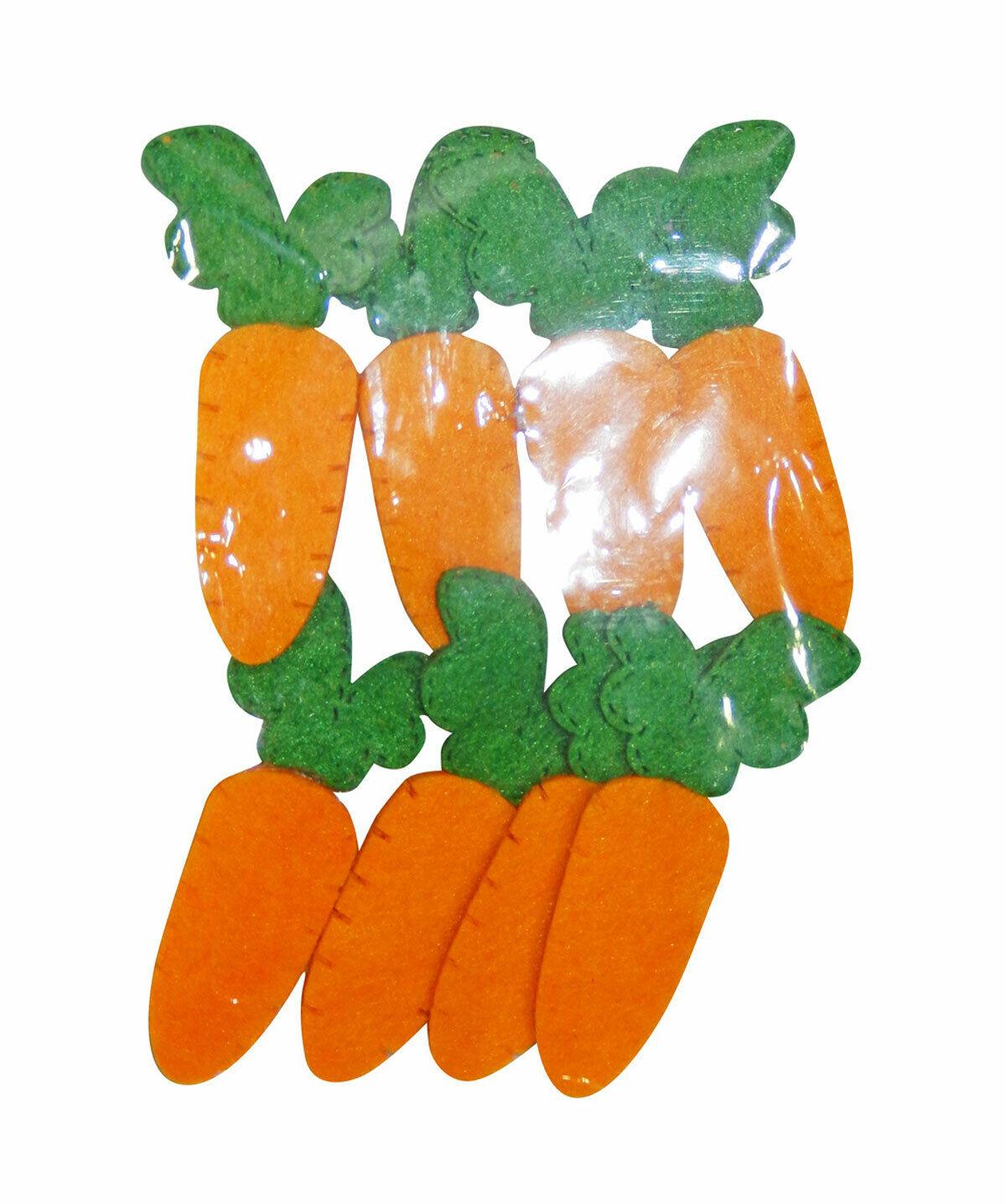 Pack of 8 Bright Felt Bunny Carrots Easter Fancy Dress Party Decorations Prop - Labreeze