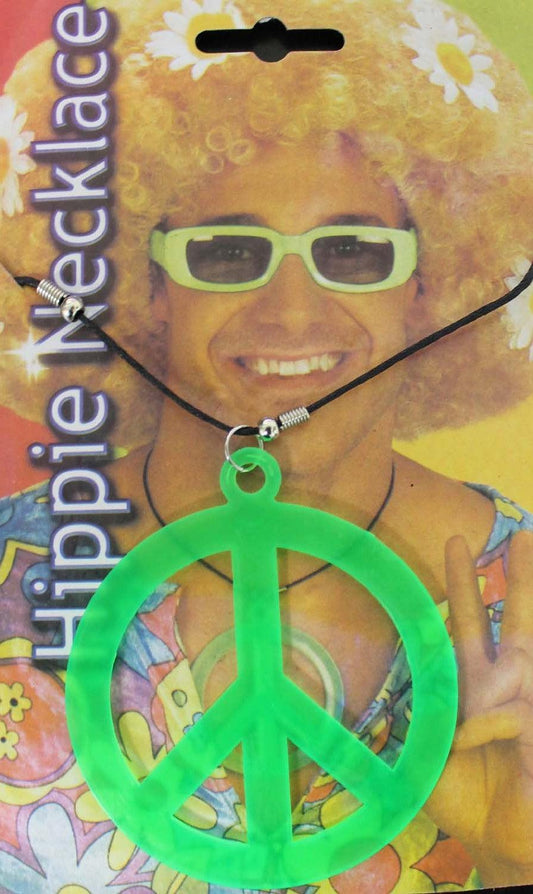 Peace Sign Hippie Necklace Green - Labreeze