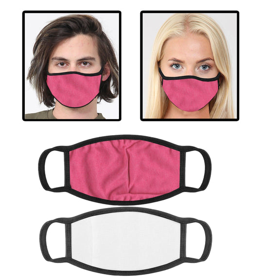 Pink Plain Face Mask Cotton Reuseable Washable Breathable with Filter Pocket - Labreeze