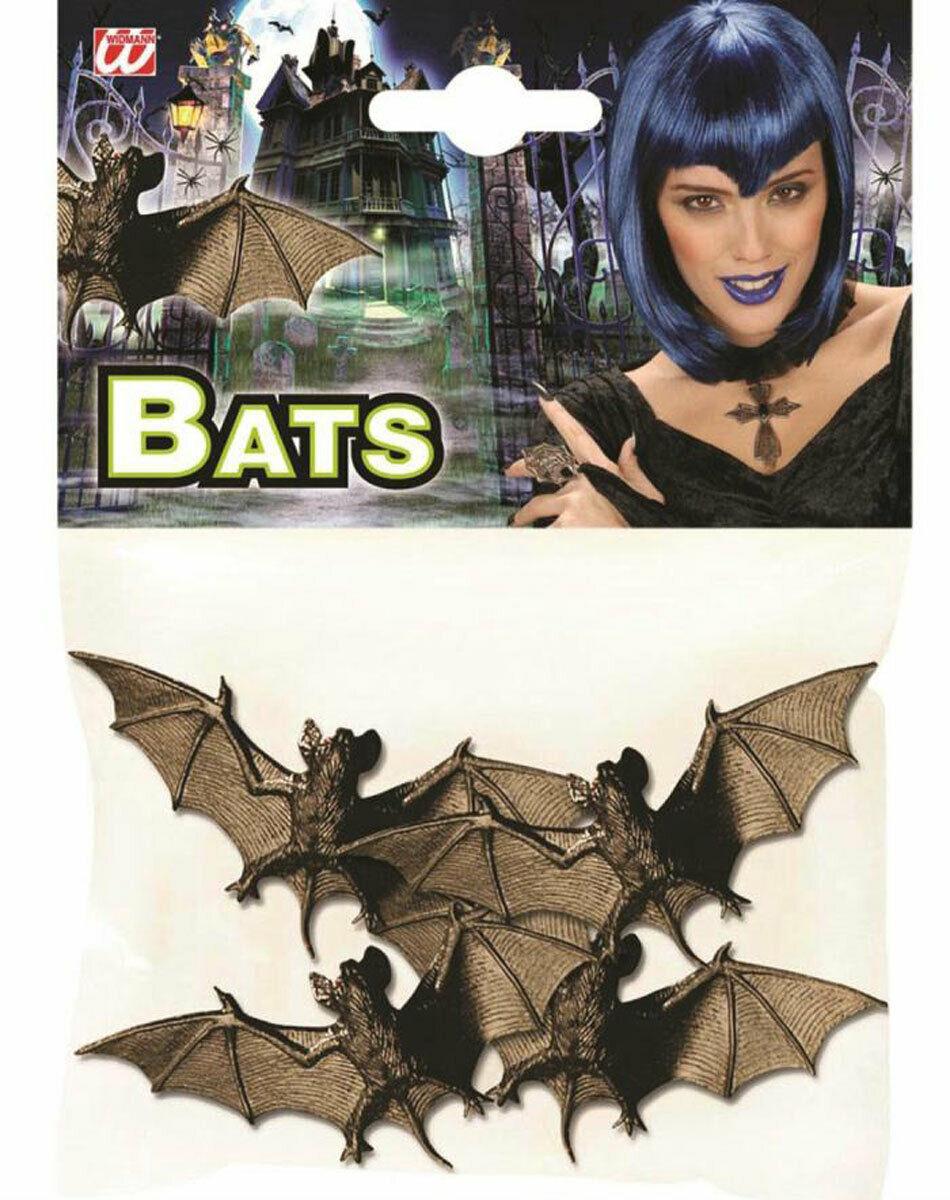 Plastic Vampire bats 11cm Halloween Dracula Scary Party Decorations Pack of 4 - Labreeze