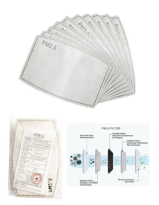 PM2.5 Activated Carbon Filter for Face Mask (Pack of 10) - Labreeze