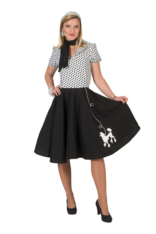 Poodle Dress (White/Black) - Labreeze