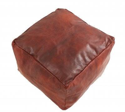 Pouf Moroccan hand designed leather pouf (DARK BROWN) - Labreeze