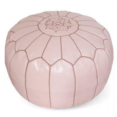 Pouf Moroccan hand designed leather pouf (VARIOUS SHADES) - Labreeze