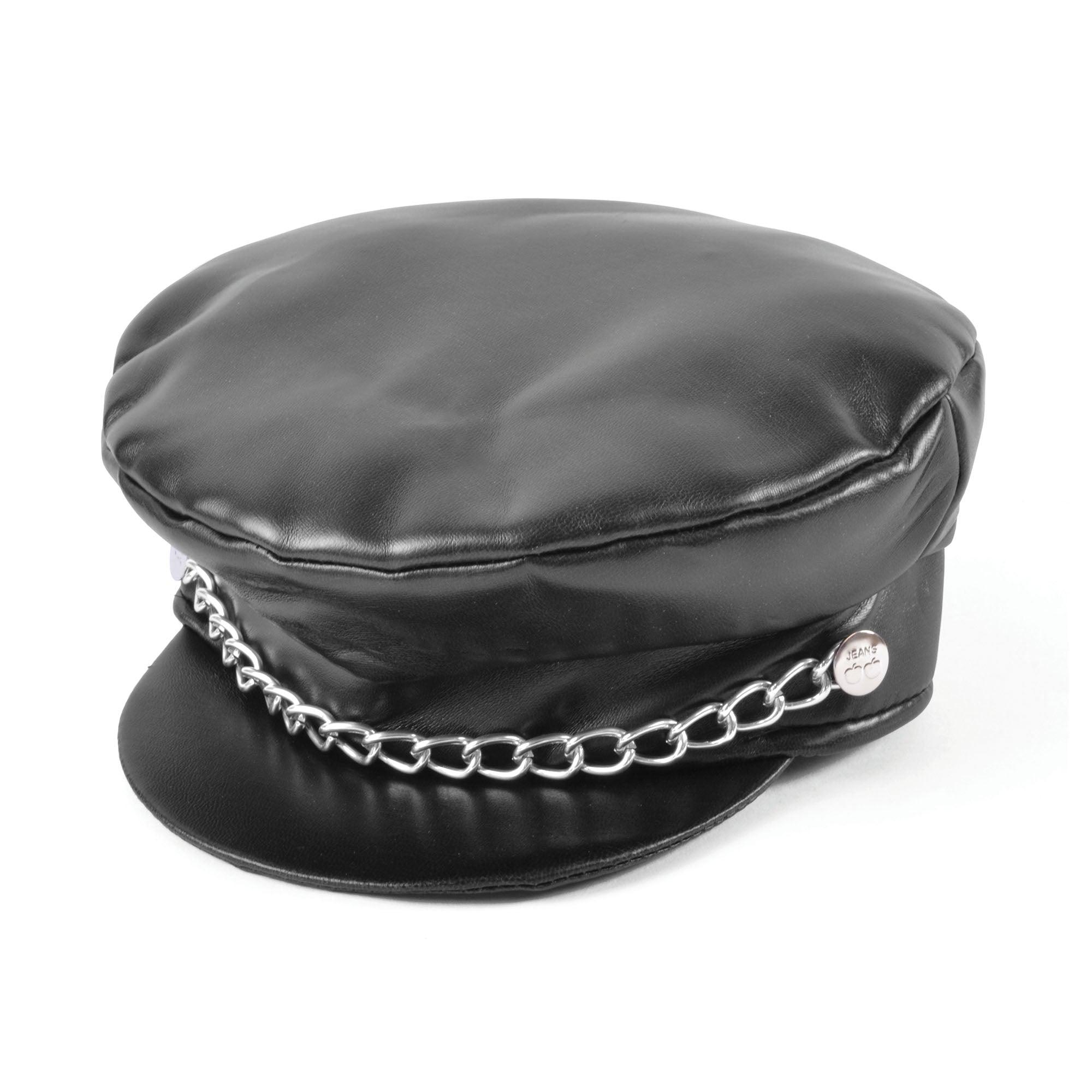 Punk Leather Cap in Black - Edgy Style with Attitude – Labreeze Ltd