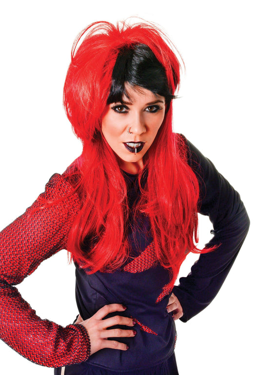 Punk Wig Ladies Red/Black - Labreeze