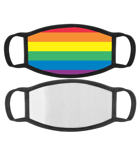 Rainbow Multi Face Mask Cotton Reuseable Washable Breathable with Filter Pocket x 2 Filters - Labreeze