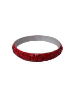 Red Carved Bangles - Labreeze