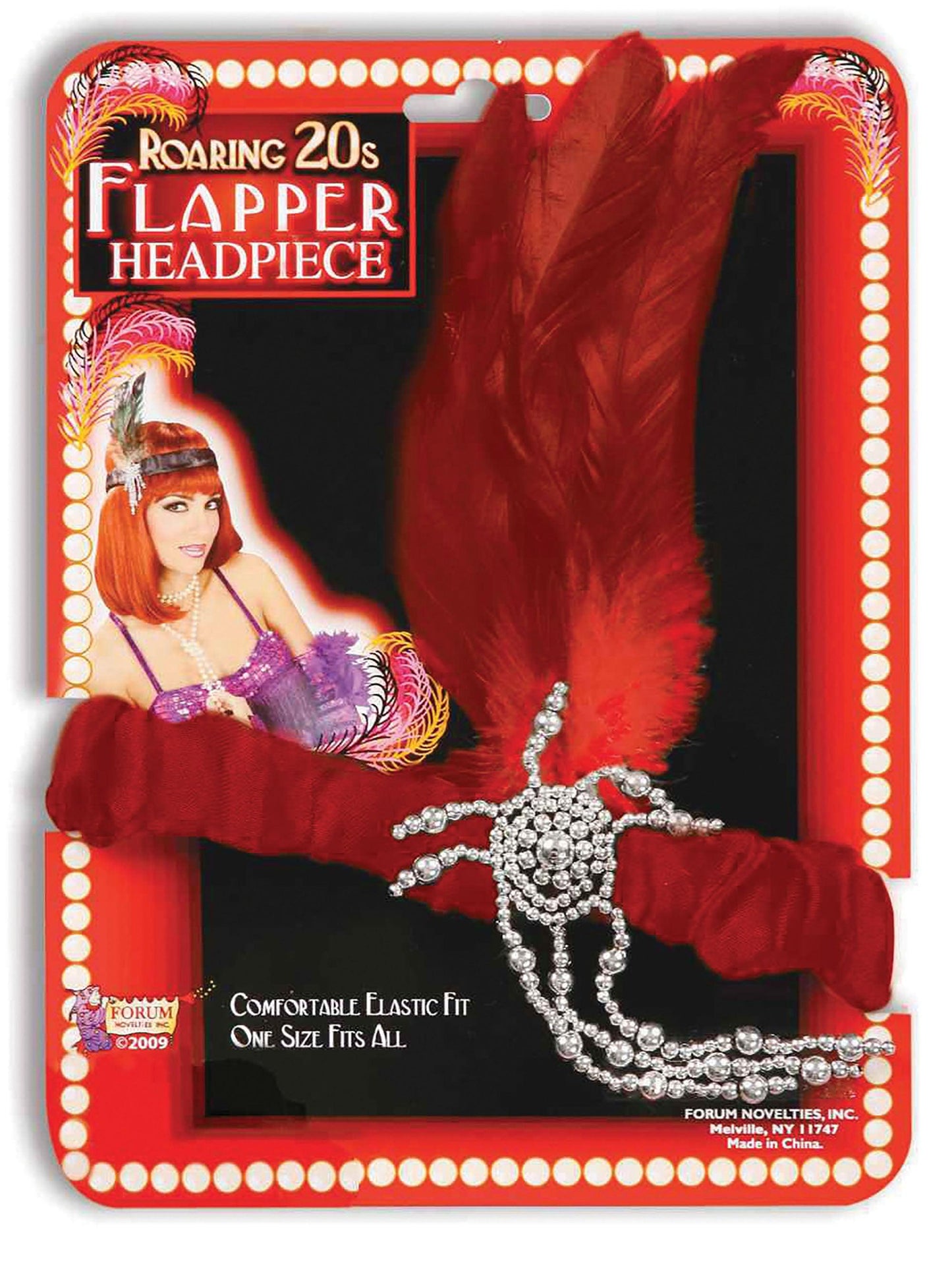 Red Flapper Headbands + Feathers - Labreeze