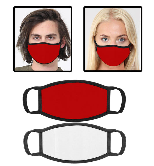 Red Plain Face Mask Cotton Reuseable Washable Breathable with Filter Pocket - Labreeze