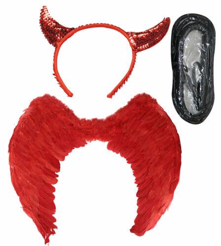 Red Sequin Horns Headband, Sequin Fork & Passionate Whip Valentine’s Day Set - Labreeze