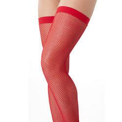 Red Stretchy Fishnet Hosiery - Labreeze