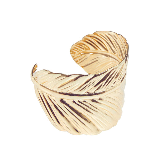 Roman Leaf Gold Bangle - Labreeze