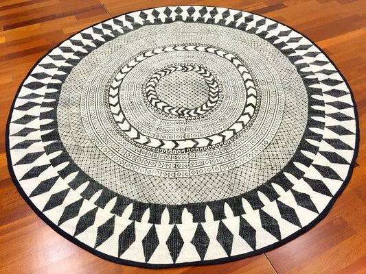 Round Rug Marrakech (BLACK/GREY/WHITE) utility home - Labreeze