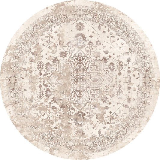 Round rug mateur (BEIGE) for fancy living room - Labreeze