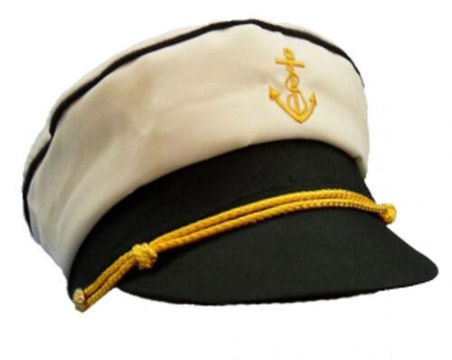 Sailor Captain Hat Cap Adult Sea Marine Military Peaked 100% Cotton - Labreeze