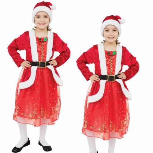Santa Girl Christmas Xmas Fancy Dress Costume Santa Outfit New - Labreeze