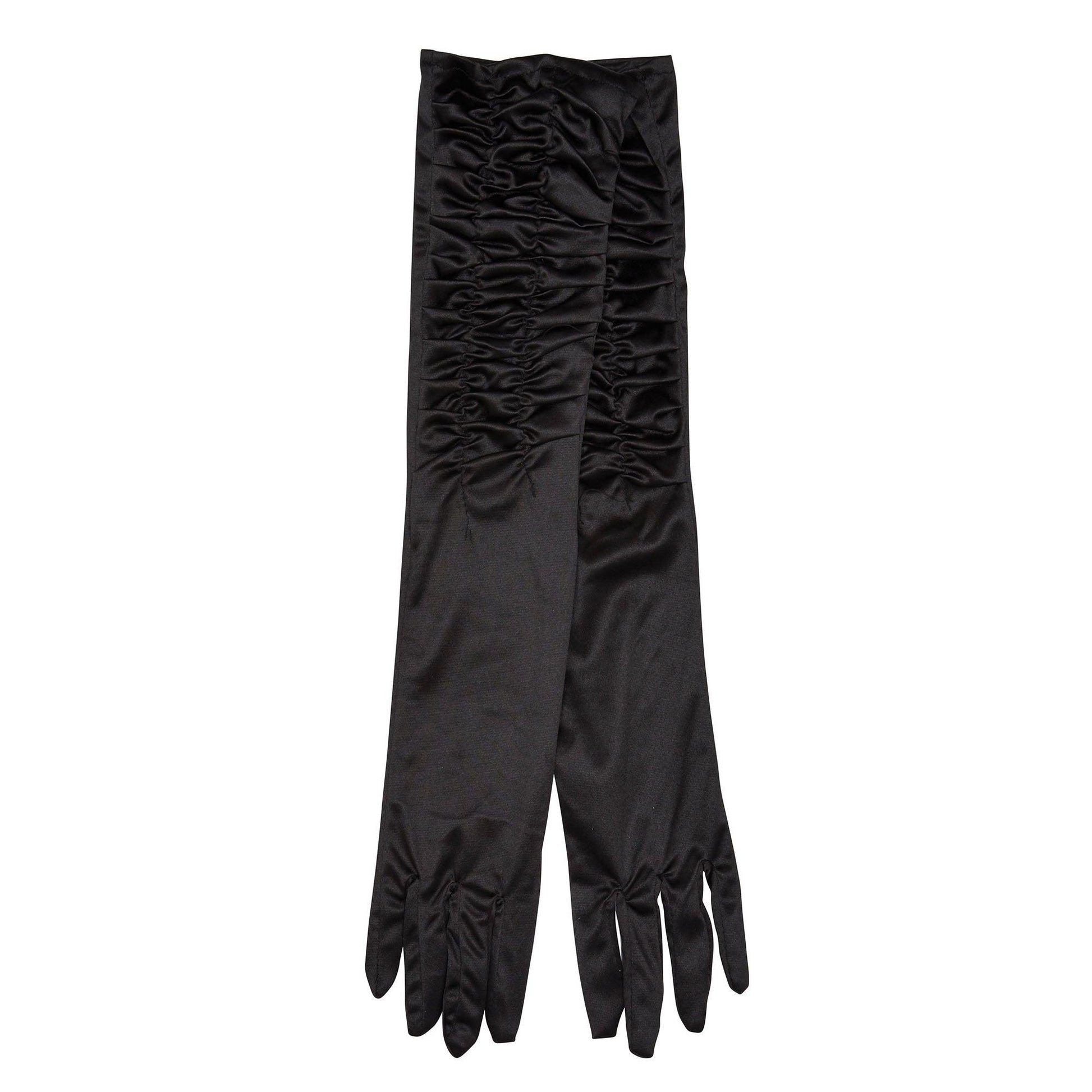 Satin Theatrical Gloves Black - Labreeze