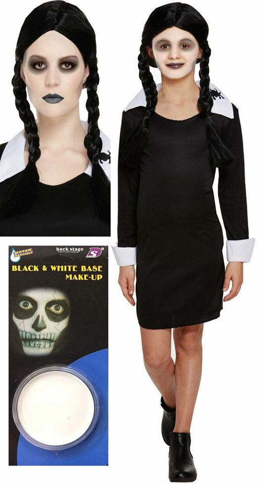 Scary Daughter Costume Wig Face Paint Halloween Kids Horror Fancy Dress - Labreeze