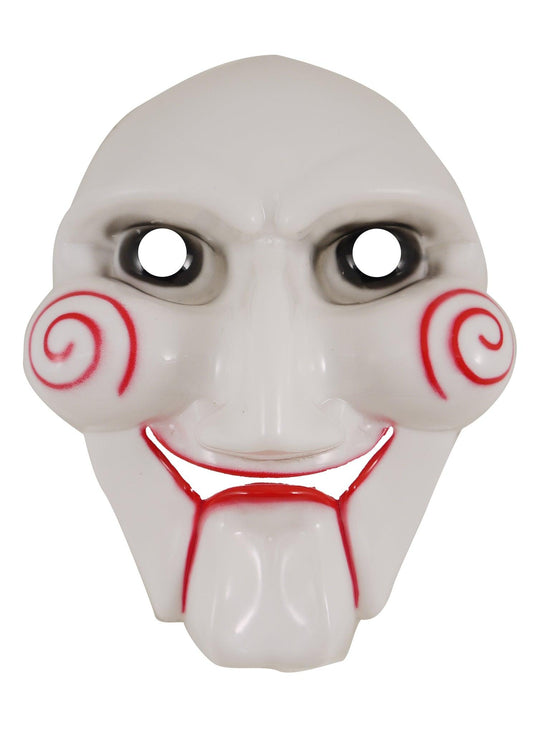 Scary Jigsaw Face Mask Adults Evil Clown Saw Halloween Fancy Dress Accessory - Labreeze