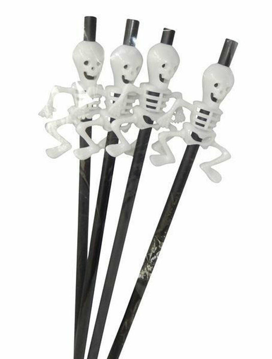 Scary Skeleton Drinking Straw Halloween Festive Spooky Party Decoration Prop - Labreeze