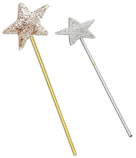 Sequin Star Magic Wand Fairy Godmother Angel Fairy Fancy Dress Accessory - Labreeze