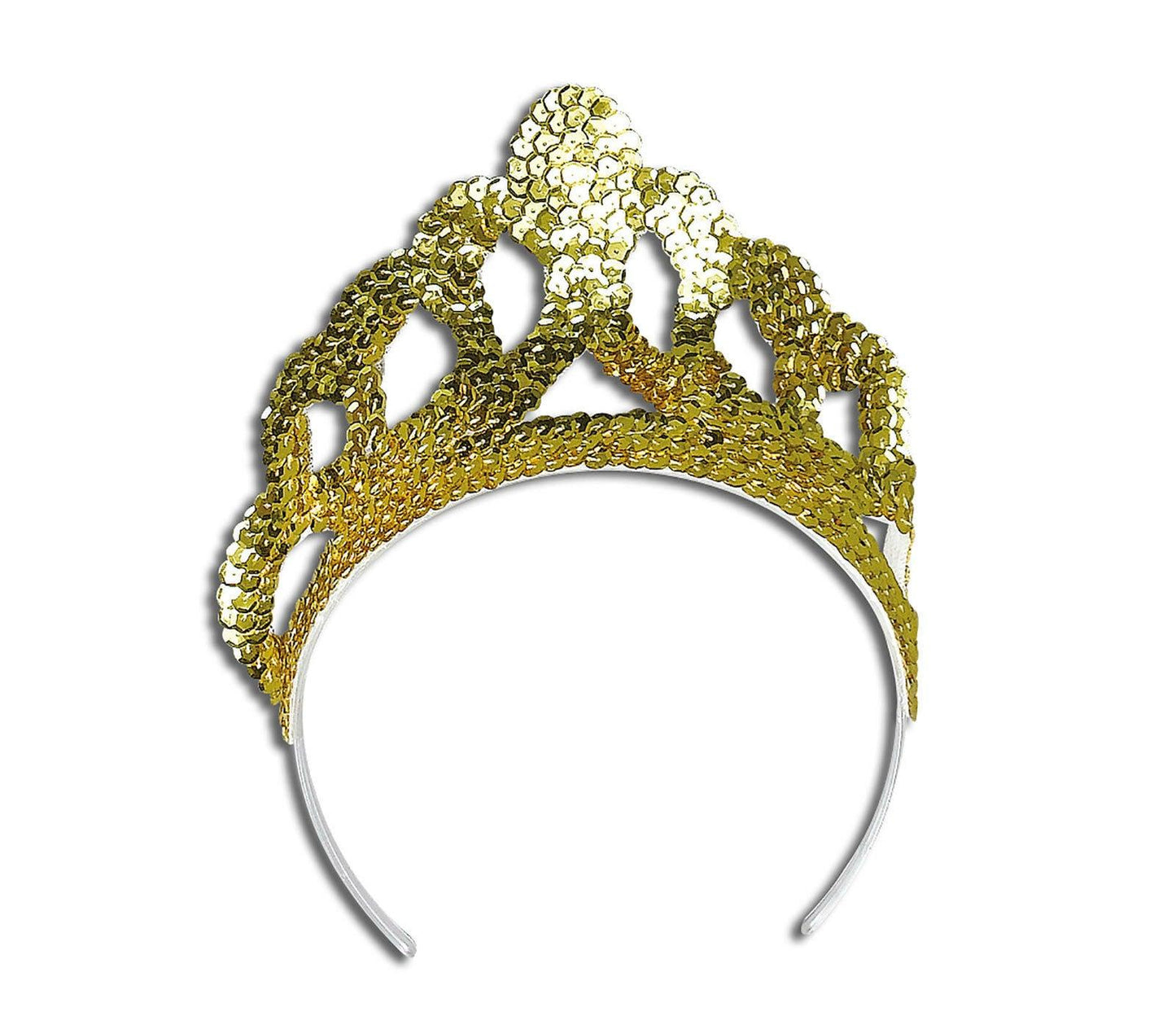 Sequin Tiara Plastic Princess Queen Crown Fairy Tale Fancy Dress Accessory - Labreeze