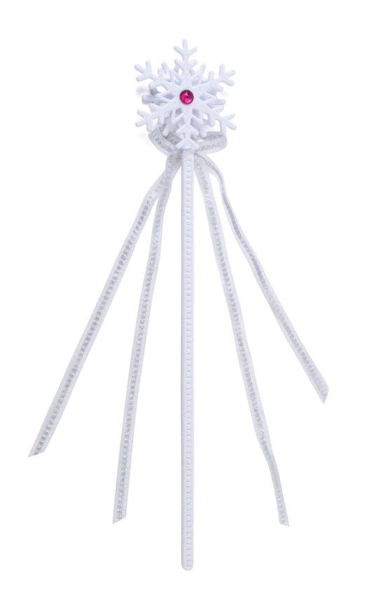 Snowflake Wand White, Fancy Dress Party Costume Accessory - Labreeze
