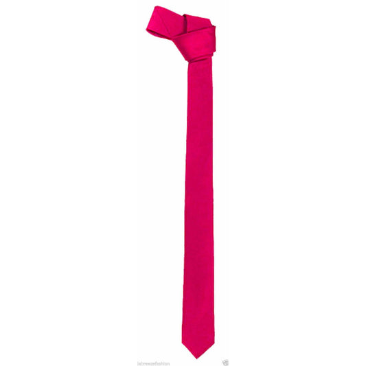 Solid Color Plain & Striped Slim Skinny Satin Tie Necktie - Labreeze