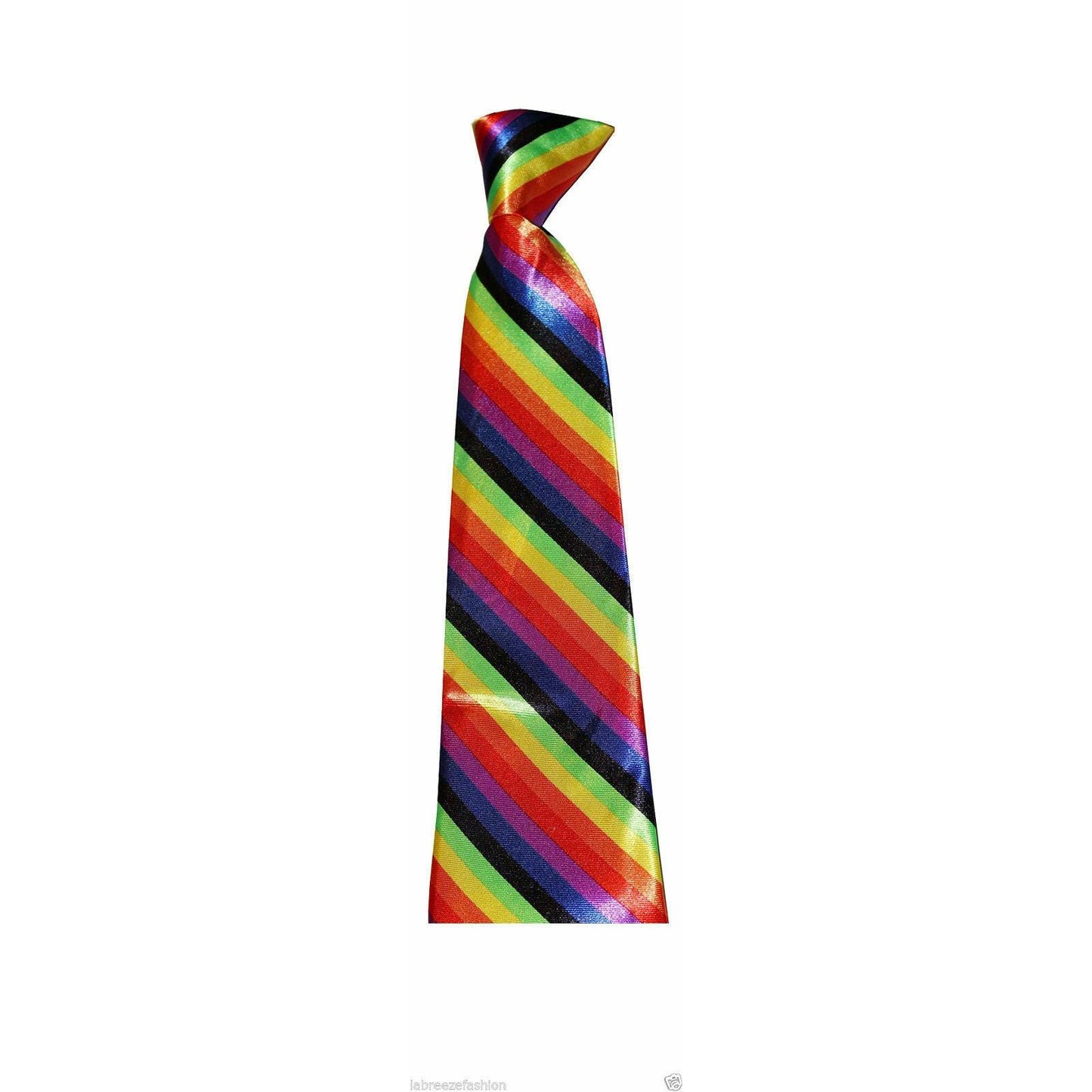 Solid Color Plain & Striped Slim Skinny Satin Tie Necktie - Labreeze