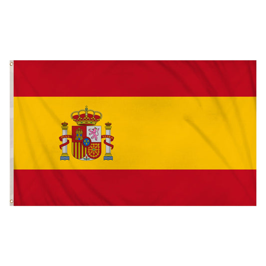 Spain Flag 5ft x 3ft Double Stitched Seam Metal Eyelets Polyester Flag FIFA World Cup - Labreeze