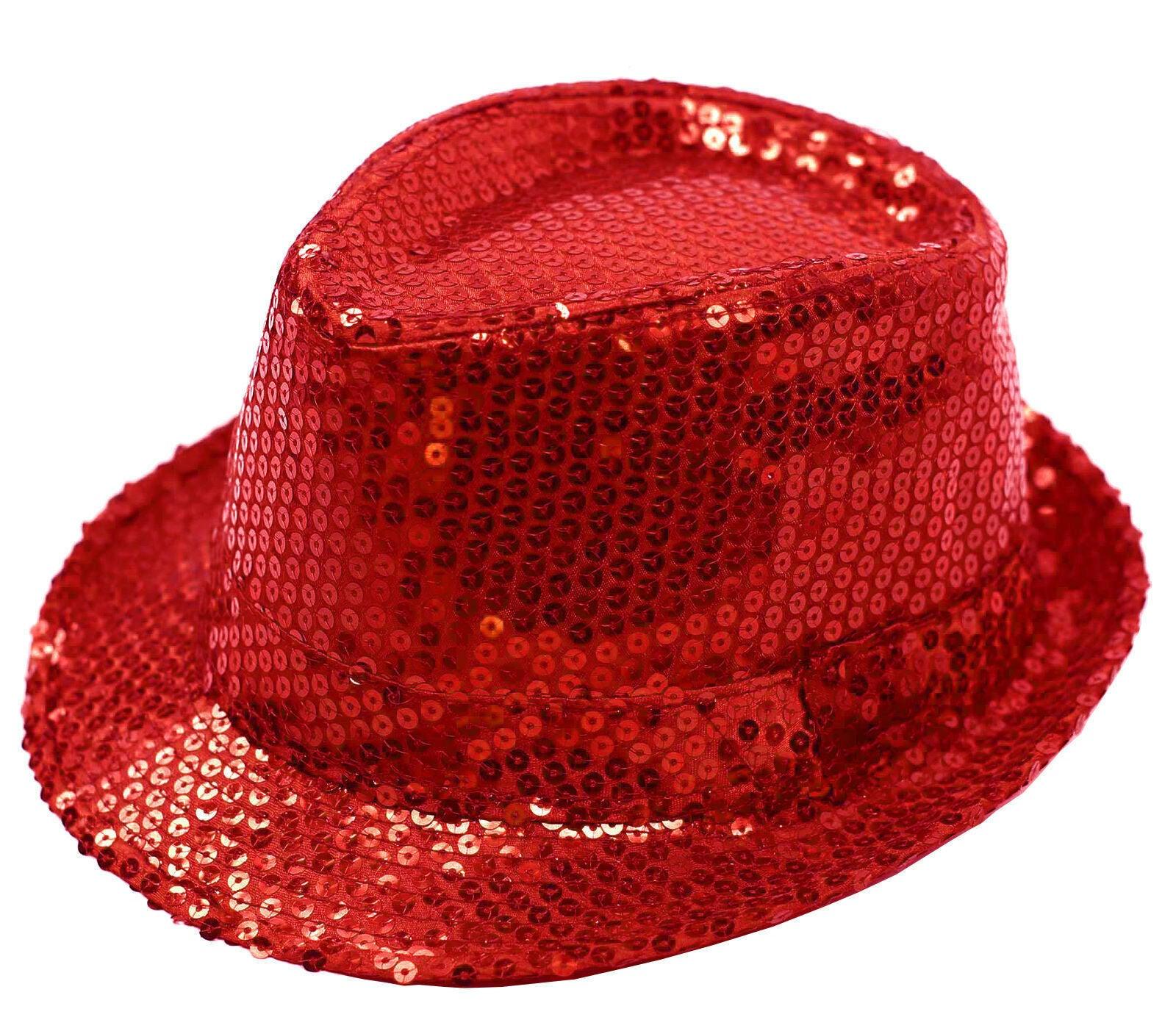 Sparkling Red Sequin Hat Braces Dicky Dickie Bow Tie Fancy Party Accessory Set - Labreeze
