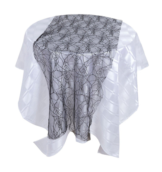 Spiderweb Table Runner Black Lace Halloween Tablecloth Party item - Labreeze