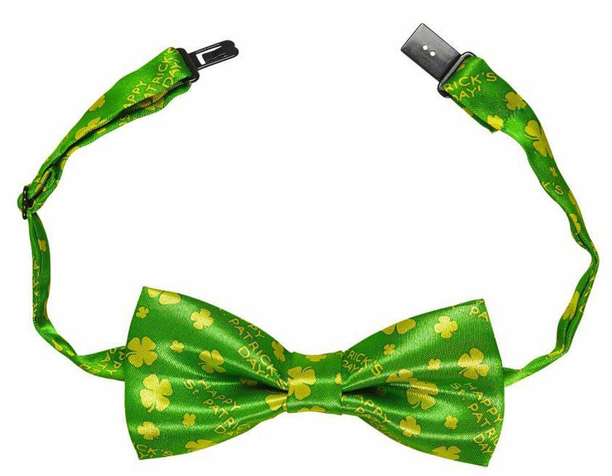 St Patrick’s Day Shamrock Printed Bow Tie Irish Fancy Dress Accessory - Labreeze