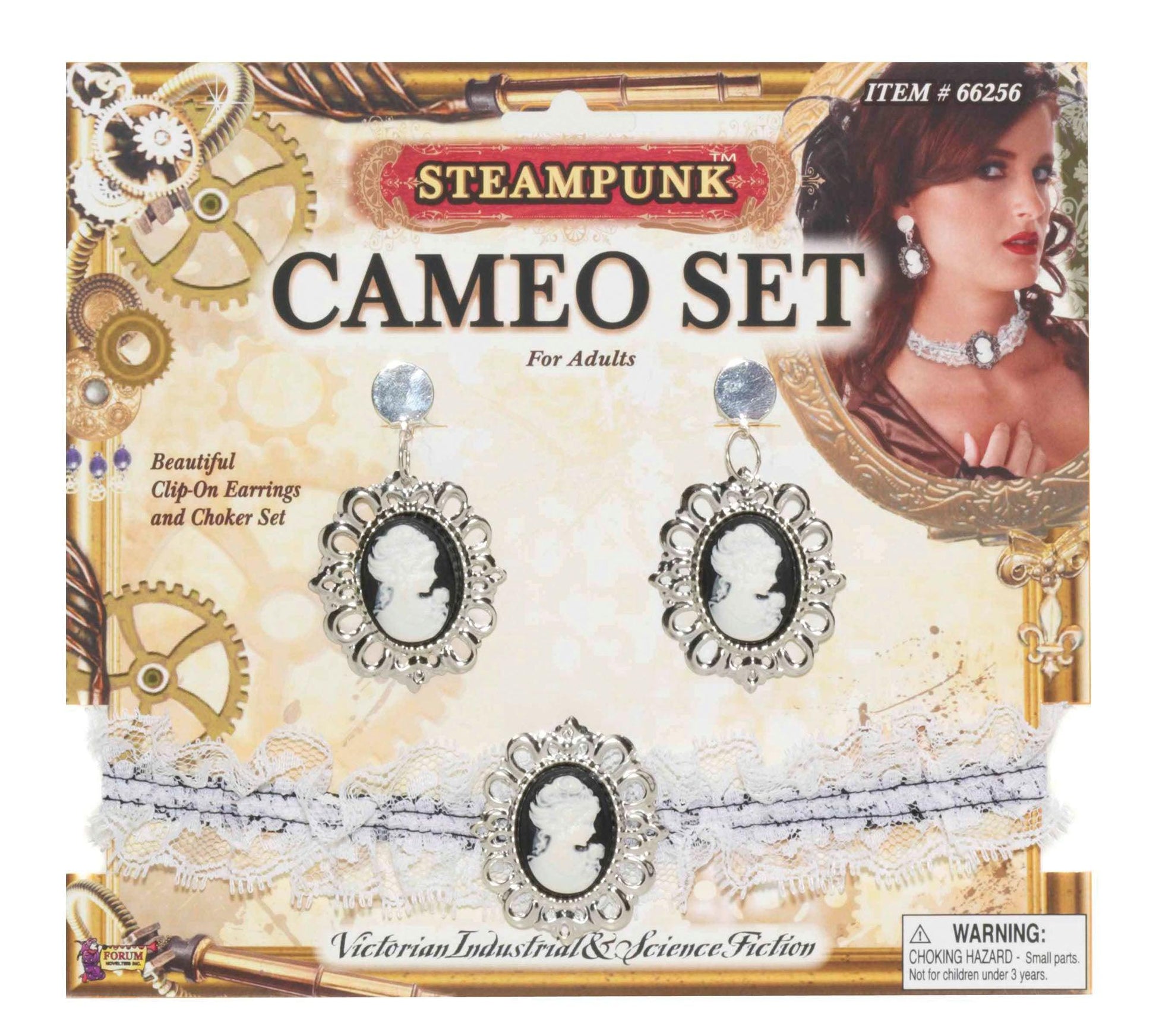 Steampunk Cameo Earring + Choker Set - Labreeze