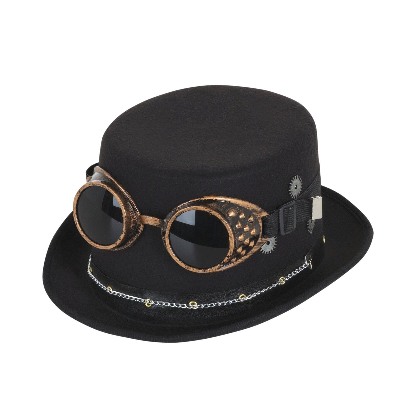 Steampunk Top Hat with Goggles &amp; Gears - Labreeze